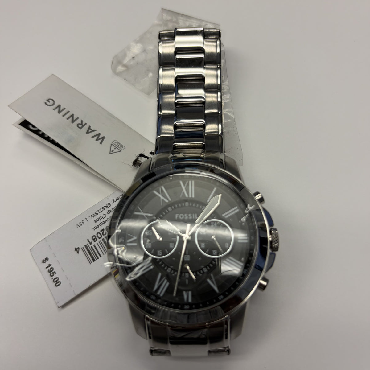 Fossil Grant 44mm Chronograph, Stainless Steel Watch